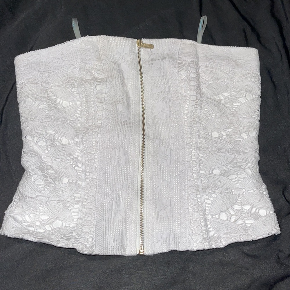 New Guess Marciano lace crochet floral Bustier 2 S